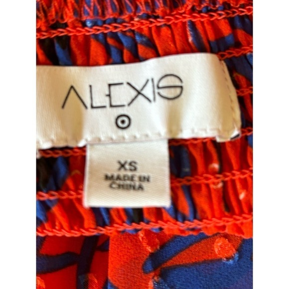 Alexis for Target red leaf tie strap dress, XS, bohemian, handkerchief hem - Picture 7 of 7